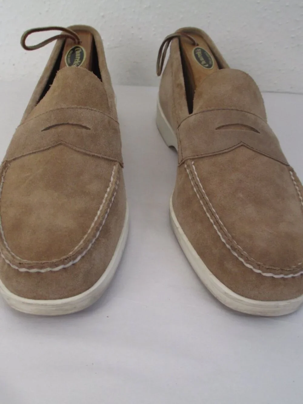 Alden Offshore Mens Suede Loafers One Design Size 9.5 C Tan Boat Shoe Deck Grip - Picture 3 of 9